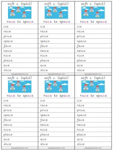 FREE Printable Hard c and Soft c Words GAME